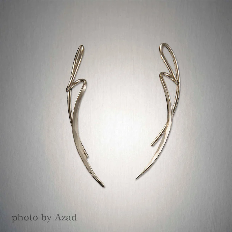 Hoop earrings with leather accents for a sleek and bold combination-2152 - Minimalist Threader - Pizzazz