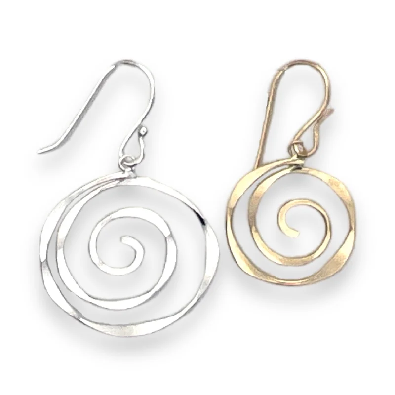 Stylish hoop earrings with diamond accents for an elegant and sparkling effect-2179 - Spiral Dangles