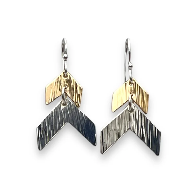 Hoop earrings with a chunky design for a bold and trendy statement-2244 - Double Chevron Dangles