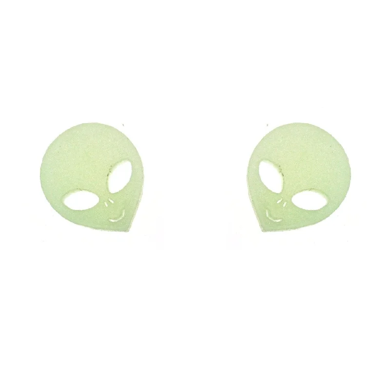 Best hoop earrings with marbled designs for a trendy and artistic effect-Last Chance! Take Me to Your Leader Earrings in Glow-in-the-Dark