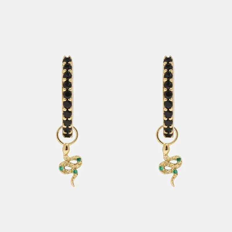 Hoop earrings with diamond-cut surfaces for added sparkle and shine-Alma Snake Charm Huggies