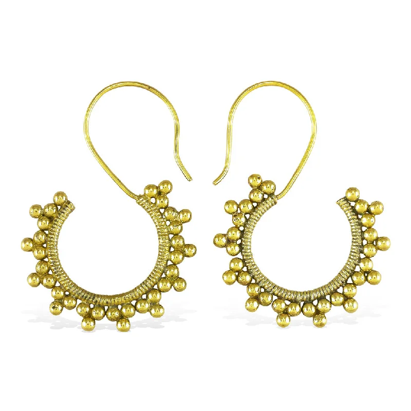 Hoop earrings with braided patterns for a detailed and textured finish-<span>BRE-026<span>: </span></span>Beaded Tails