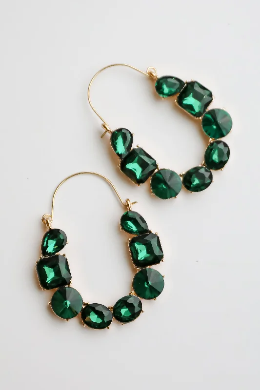 Hoop earrings with luxe velvet finishes for a rich and luxurious touch-Brittany Gemstone Statement Earrings