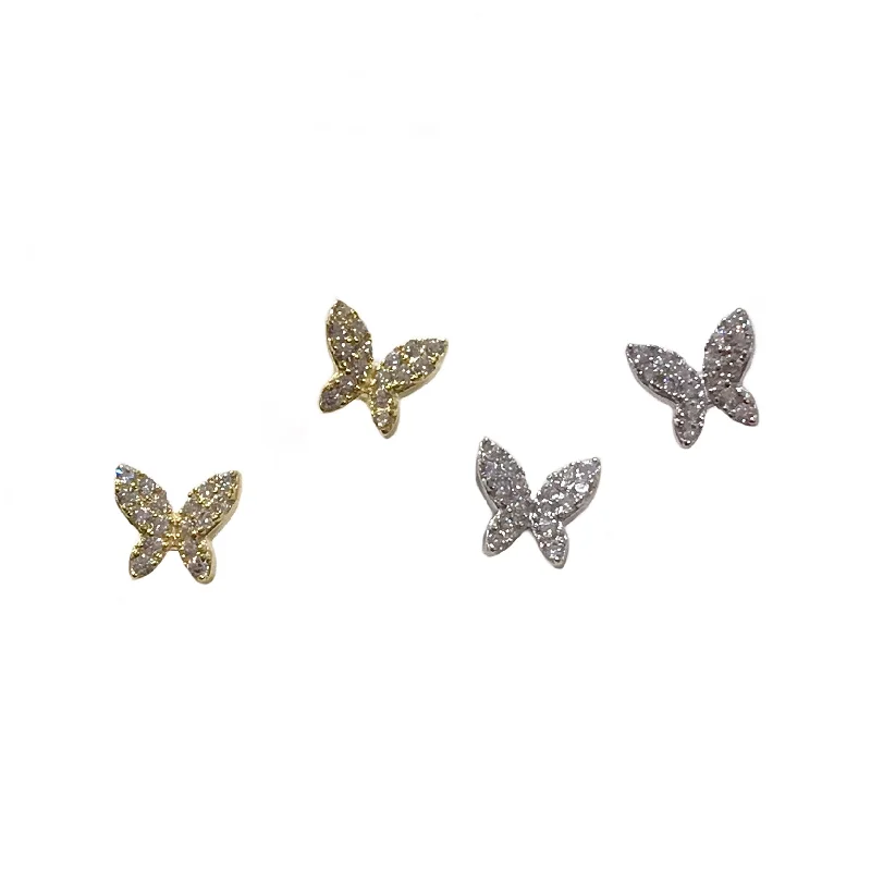 Best hoop earrings with baroque pearls for a luxurious and elegant vibe-Butterfly Pave Studs