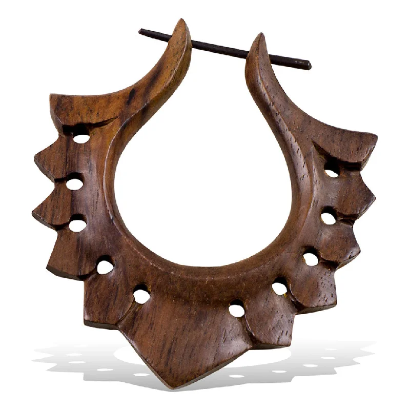 Hoop earrings with polished silver finish for a shiny, modern appeal-<span>ERW-601<span>: </span></span>Kymani Hoops - Wood