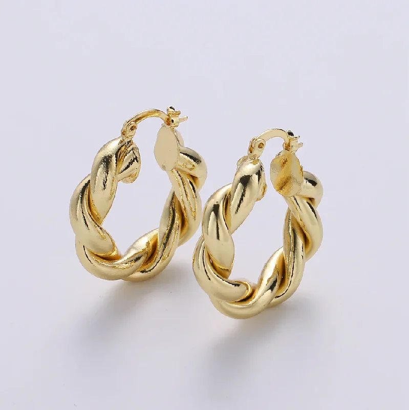 Hoop earrings with tortoiseshell designs for a chic and classic style-Gold Filled Twisted Hoop Earrings