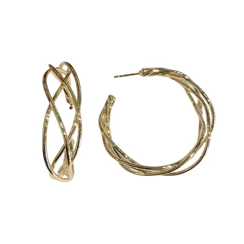 Hoop earrings with twisted metal designs for a dynamic and modern style-Deandra Celtic Interlace Hoops