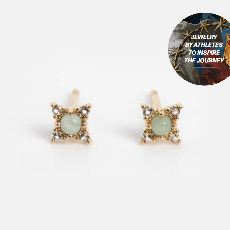 Best hoop earrings with gemstone accents for a colorful and elegant appearance-Courtney Frerichs x Local Eclectic Solid Gold Amazonite Starburst Studs