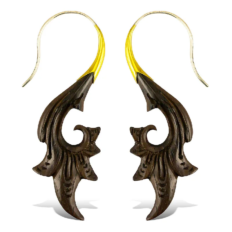 Best hoop earrings with geometric shapes for a modern and artistic appeal-<span>ESW-389<span>: </span></span>Delayla Curls - Wood