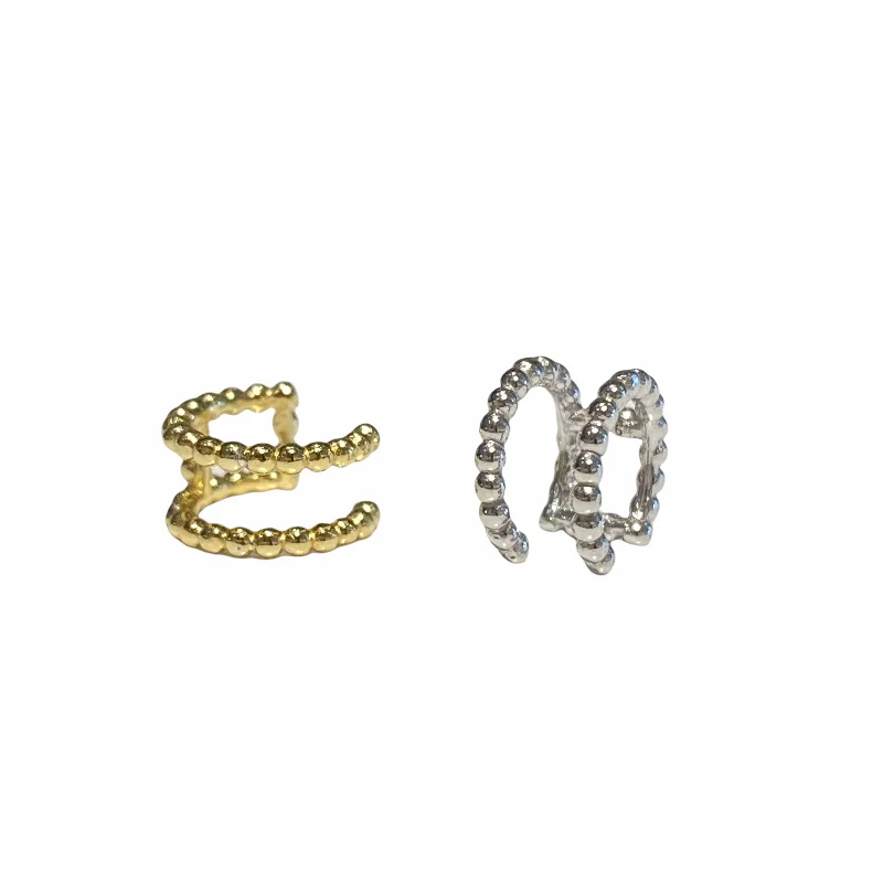 Best hoop earrings with sparkling cubic zirconia for a brilliant, budget-friendly effect-Kufleen Double Beaded Ear Cuff