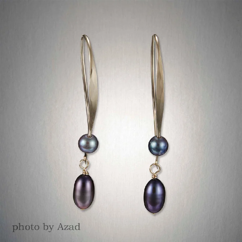 Best hoop earrings with stacked layers for a dimensional and bold look-E181 - Pearls on Pearls Threader