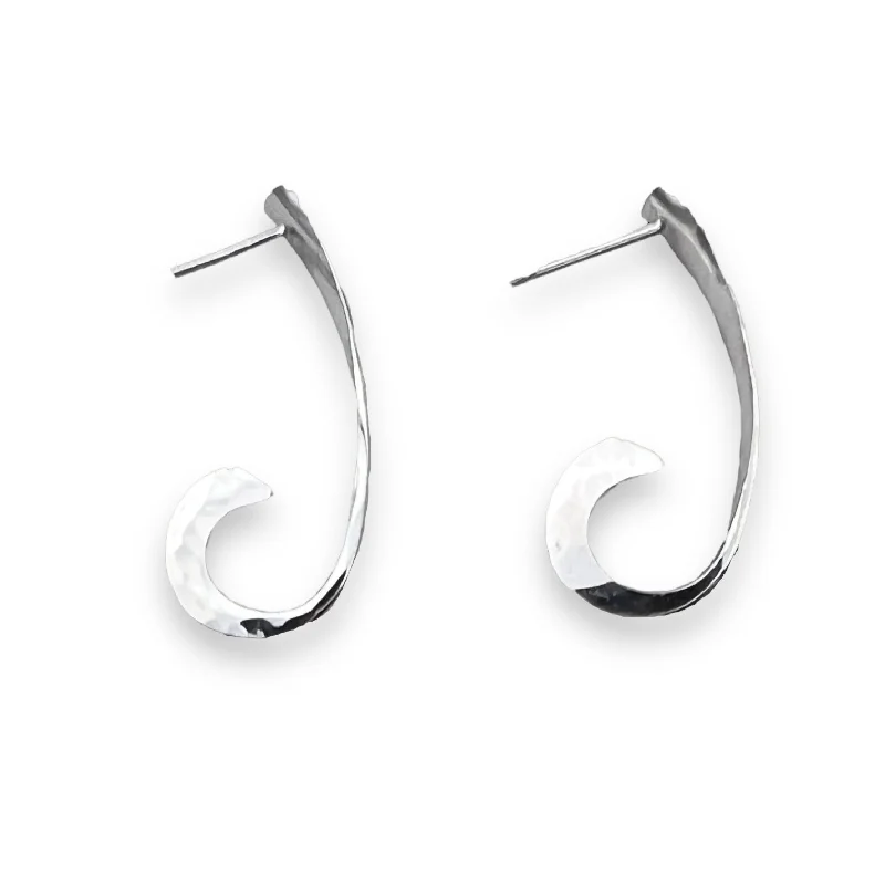 Hoop earrings with spiral designs for a dynamic and fluid look-E224S - Curl Posts