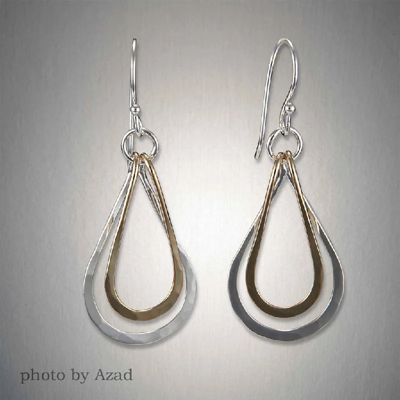 Hoop earrings with heart-shaped frames for a romantic and feminine look-E682 - Dangling Teardrops