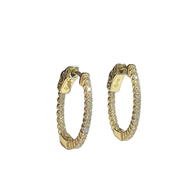 Best hoop earrings with stacked layers for a dimensional and bold look-French Clasp Pave 0.7” Hoops