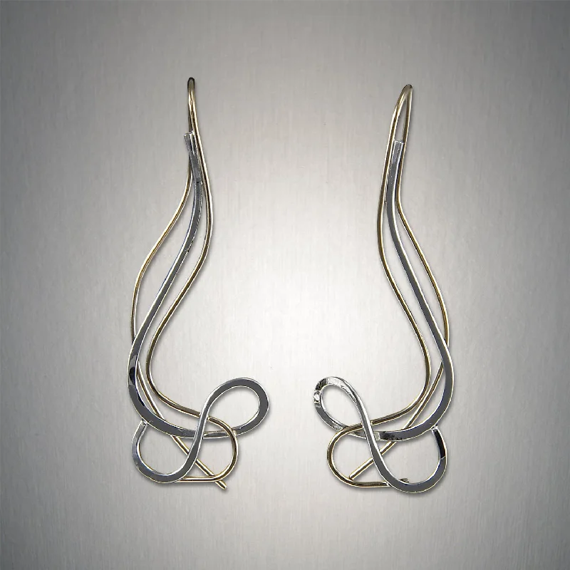 Hoop earrings with braided patterns for a detailed and textured finish-2281 - French Wire - Estuary