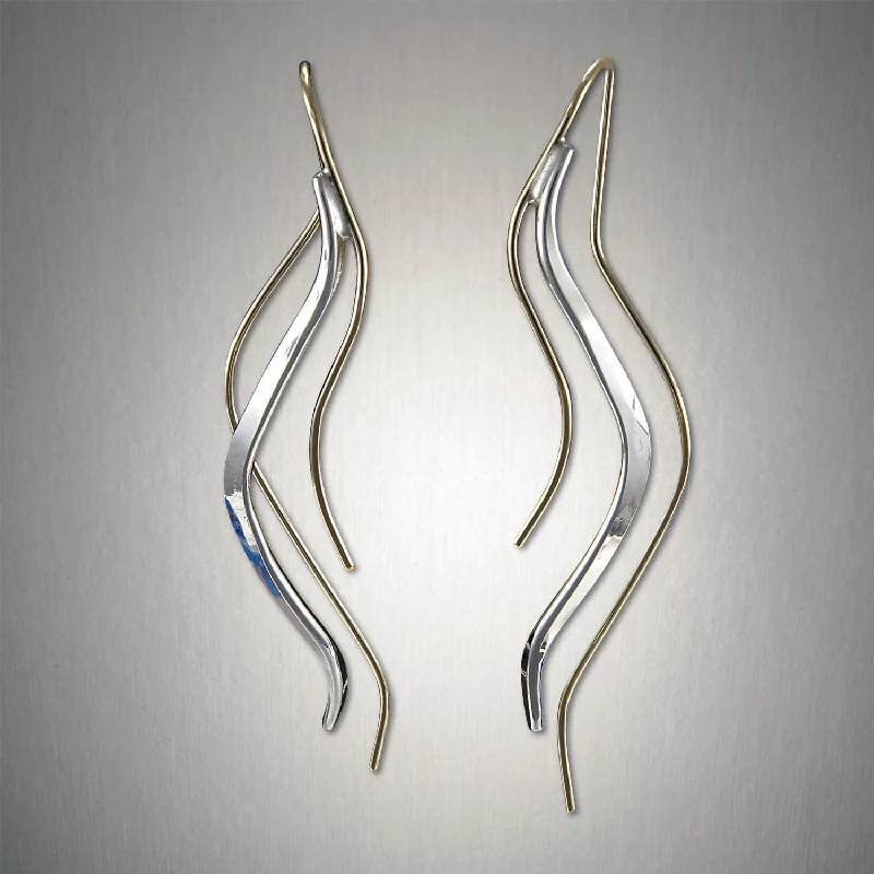 Best hoop earrings with geometric triangle shapes for a modern, chic design-2288 - French Wire - Flames