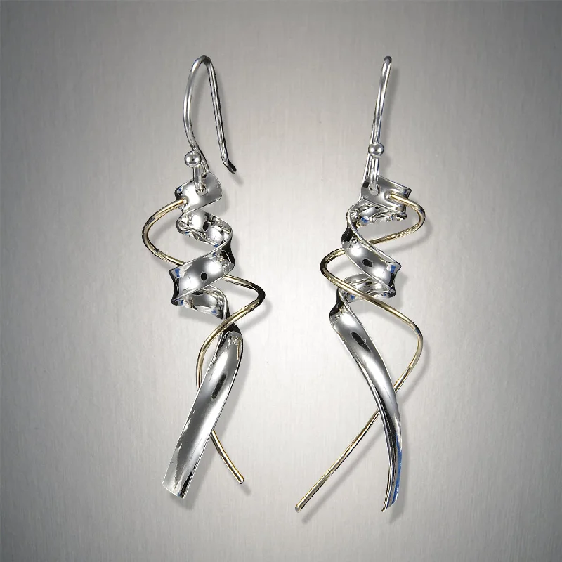 Best hoop earrings with braided leather for a rustic, stylish finish-E601 - Champagne Surprise Dangles