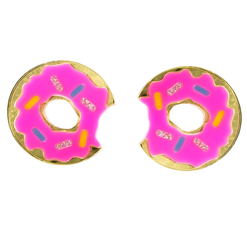 Stylish hoop earrings with diamond accents for an elegant and sparkling effect-XL Donut Earrings