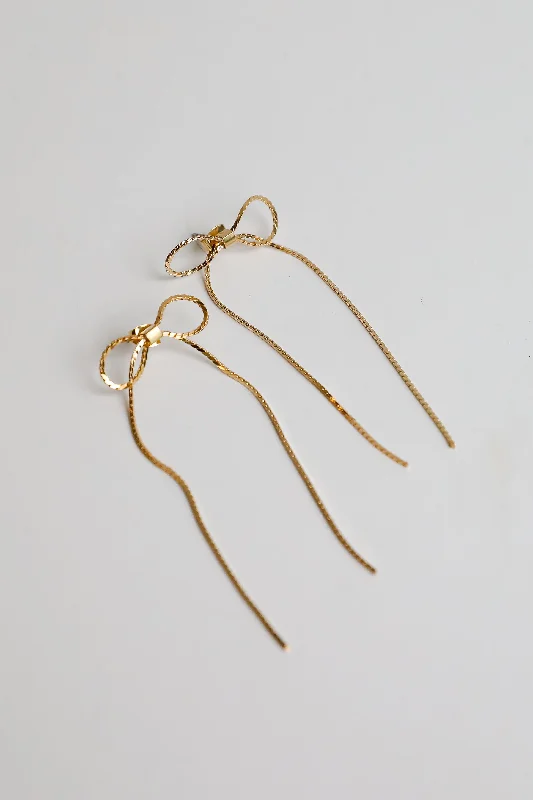 Best hoop earrings with snake-inspired designs for an edgy and fierce vibe-Harlow Gold Bow Earrings