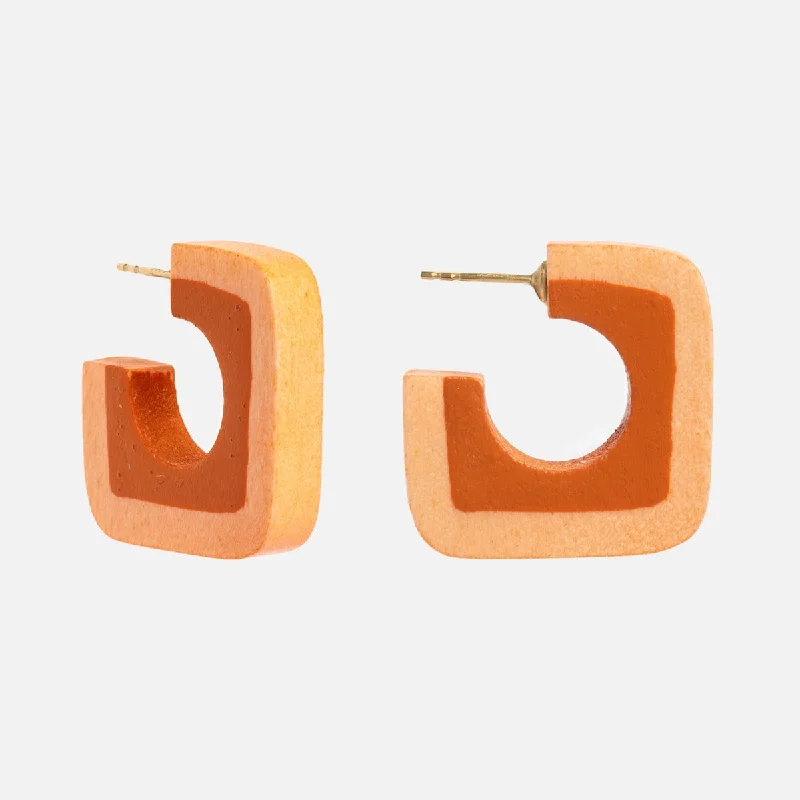 Best hoop earrings with stacked layers for a dimensional and bold look-Helen Square Hoops