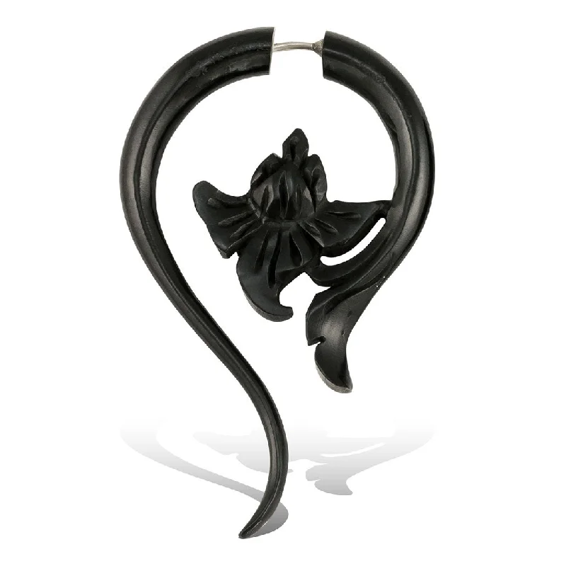 Best hoop earrings with asymmetrical designs for a fashion-forward, avant-garde look-<span>EFH-910<span>: </span></span>Inner Tulips - Horn