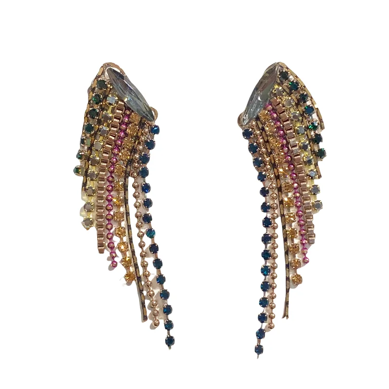 Best hoop earrings with minimal embellishments for a sleek and modern look-Karen Angel Wing Draped Statement Earrings