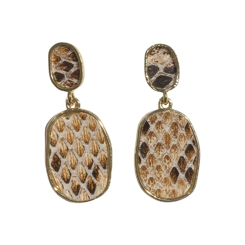 Hoop earrings with diamond-cut surfaces for added sparkle and shine-Kory Snake Skin Earrings