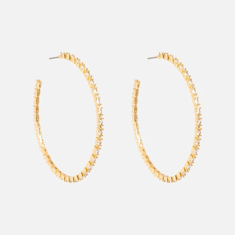 Hoop earrings with abstract shapes for an artistic and creative touch-Large Dainty Marquise Hoops