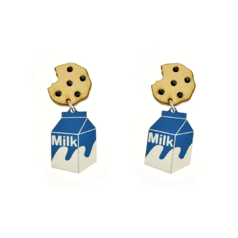 Best hoop earrings with lever-back closures for secure and easy wear-Milk and Cookie Dangle Earrings