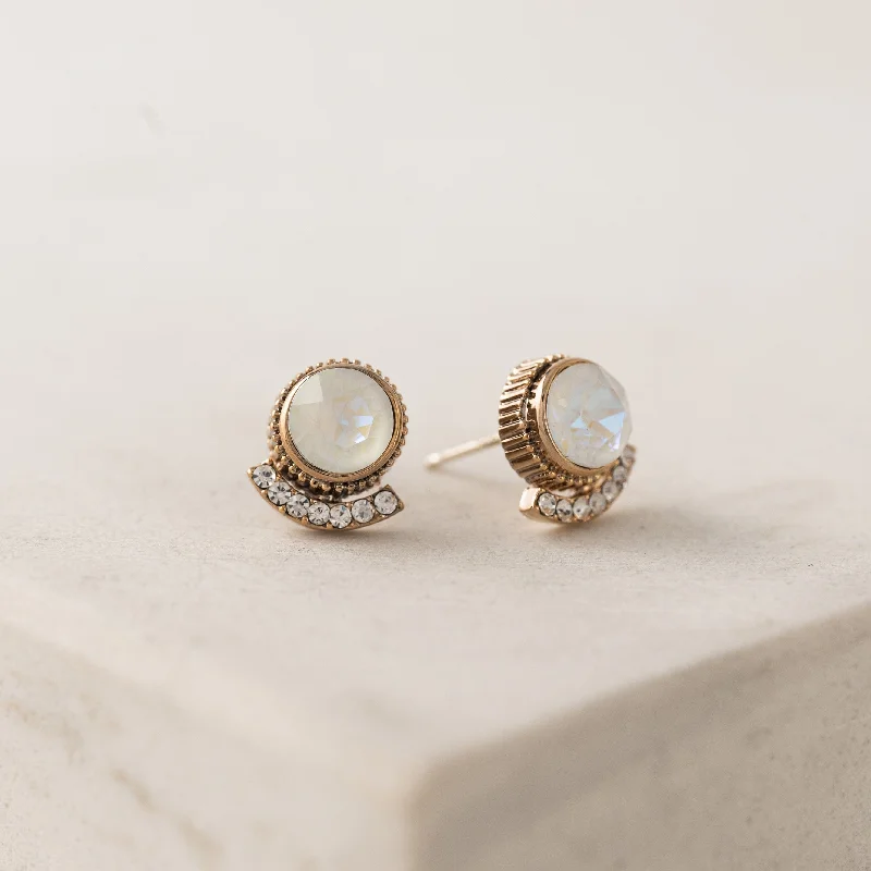 Best hoop earrings with vintage-style detailing for a nostalgic and timeless look-Mimosa Post Earrings White