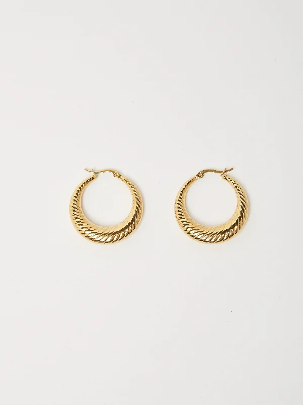 Hoop earrings with textured finishes for a vintage and classic style-Small Spiral Hoops