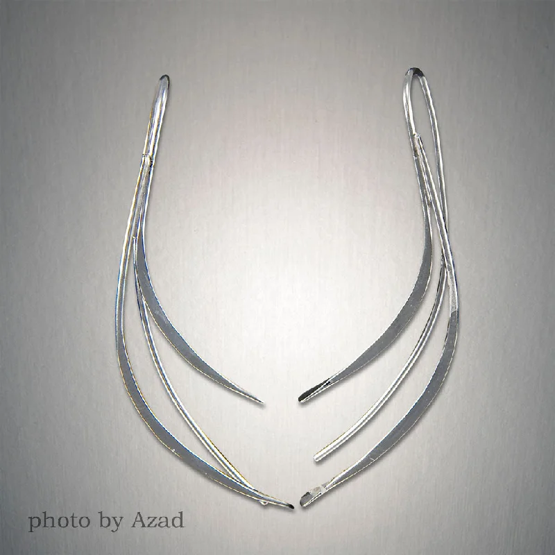 Best hoop earrings with blackened metal for an edgy and bold appearance-203S - Minimalist Threader - Double Parenthesis