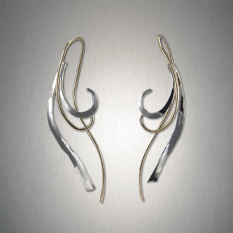 Hoop earrings with twisted leather for a chic and modern boho look-E926 - Motherhood Threader