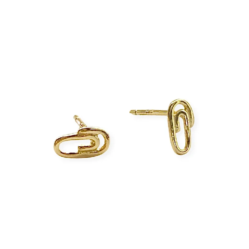 Lightweight hoop earrings for comfortable and all-day wear-Paperclip Studs