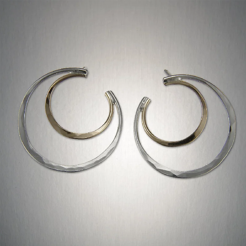 Best hoop earrings with custom designs for a personalized, unique accessory-2235 - Post - Partial Double Circle