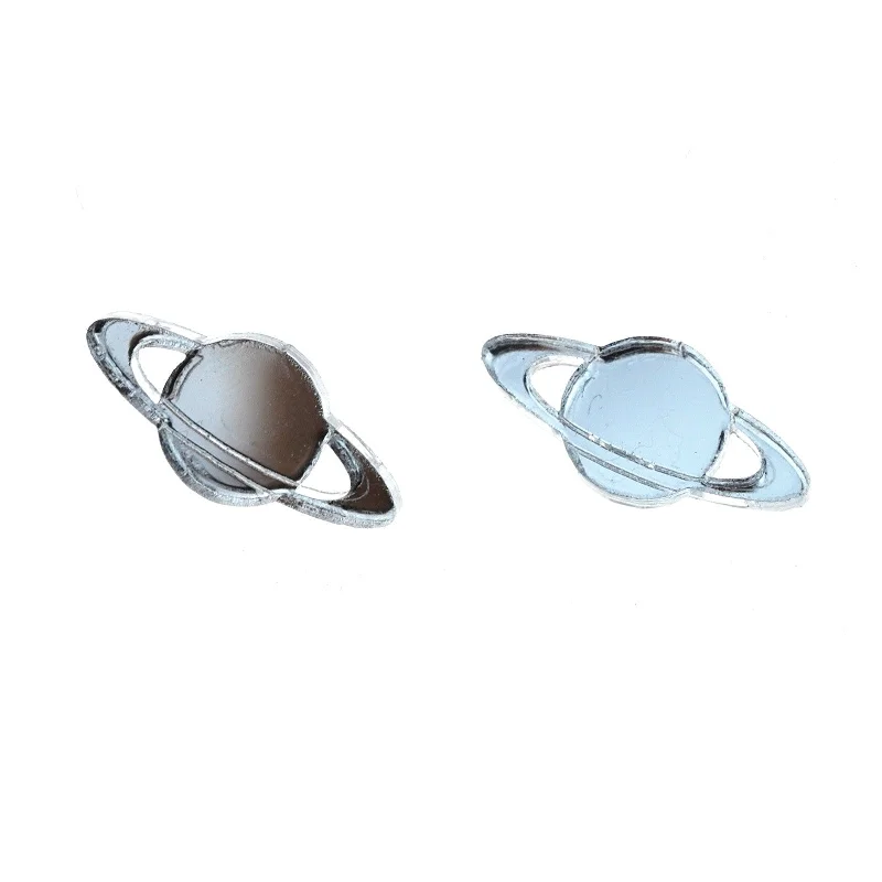 Best hoop earrings with gold for a luxurious and timeless look-Saturn Earrings in Mirror Silver