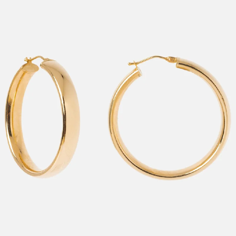 Best hoop earrings with minimal embellishments for a sleek and modern look-Solid Gold Large Hollow Hoops