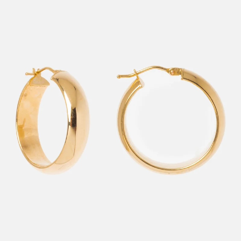 Best hoop earrings with asymmetrical designs for a fashion-forward, avant-garde look-Solid Gold Medium Hollow Hoops