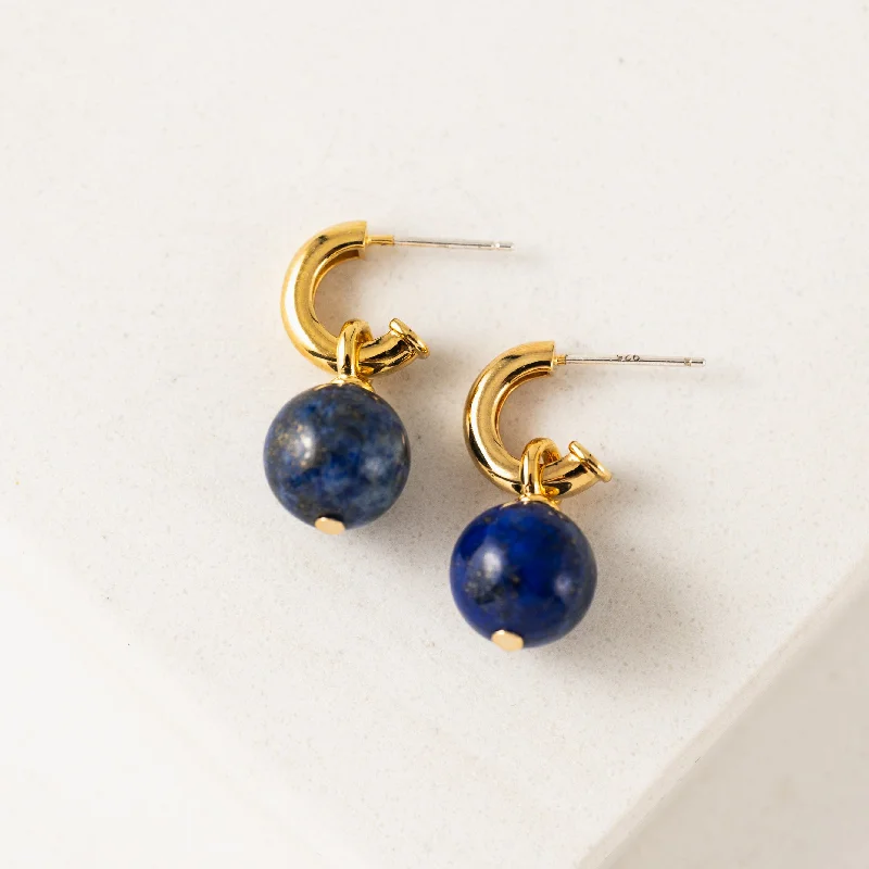 Best hoop earrings with tribal designs for a cultural and exotic aesthetic-Sorrento Gemstone Hoop Earrings Lapis Lazuli