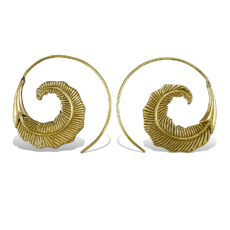 Hoop earrings with spiral designs for a dynamic and fluid look-<span>BRE-230<span>: </span></span>Kali Spirals