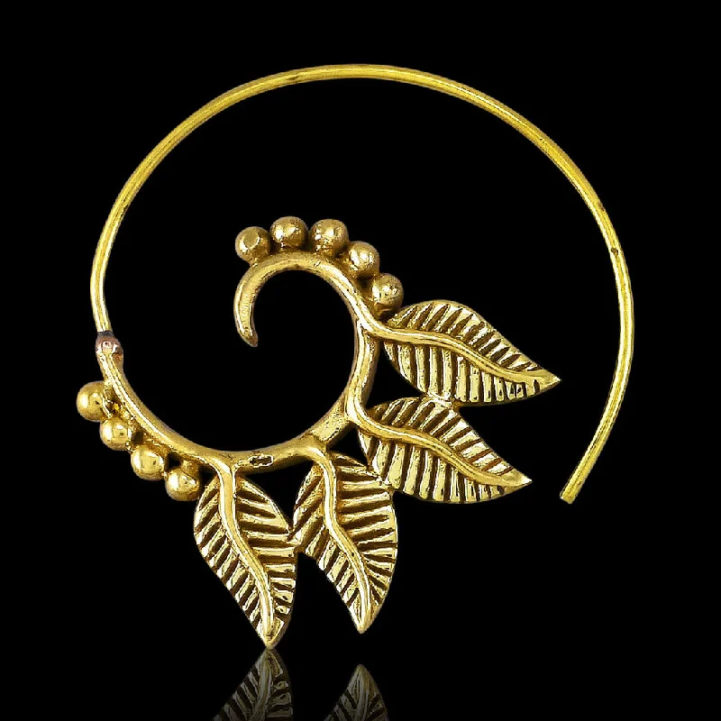 Best hoop earrings with stacked layers for a dimensional and bold look-<span>BRE-235<span>: </span></span>Four Leaf Spirals