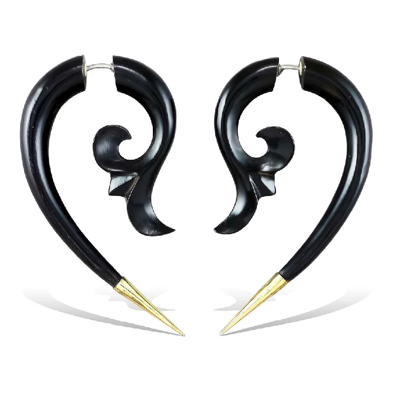 Hoop earrings with open designs for a modern, lighthearted vibe-<span>EFH-388<span>: </span></span>Fiona Drops - Horn