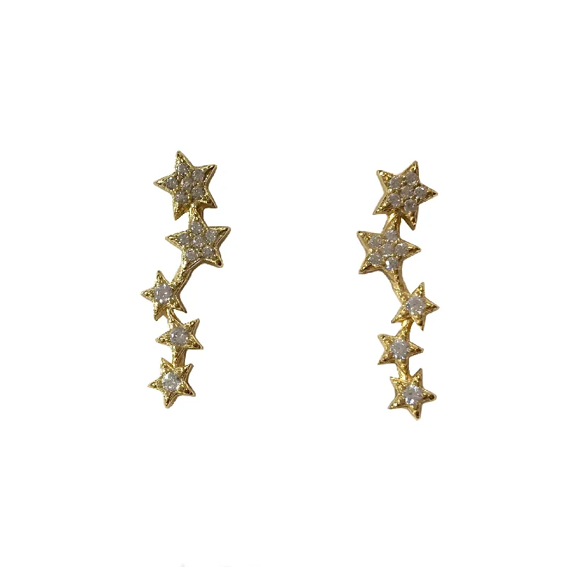 Hoop earrings with cut-out designs for a creative and lightweight effect-Clara Star Crawler