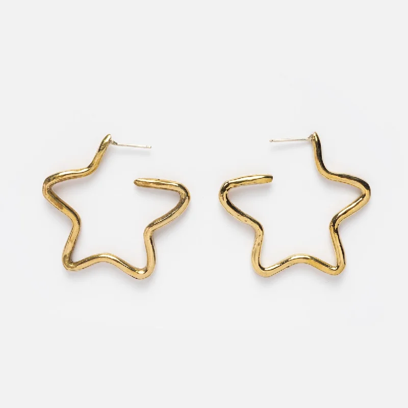 Best hoop earrings with geometric shapes for a modern and artistic appeal-Stella Star Hoops