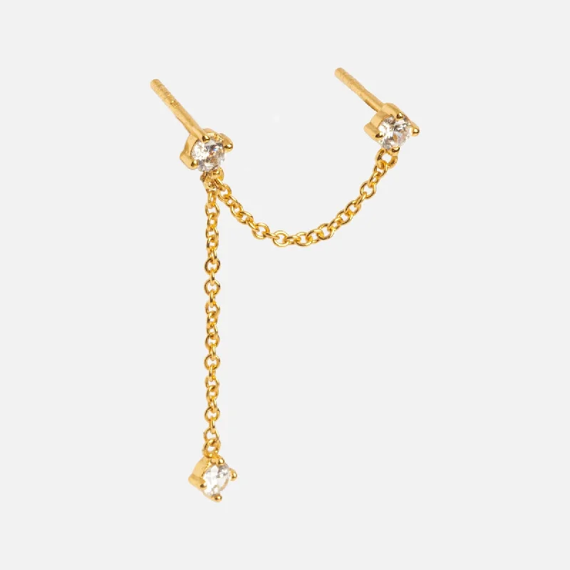 Best hoop earrings with hammered gold for a rustic yet elegant look-Stunner Double Piercing Earring