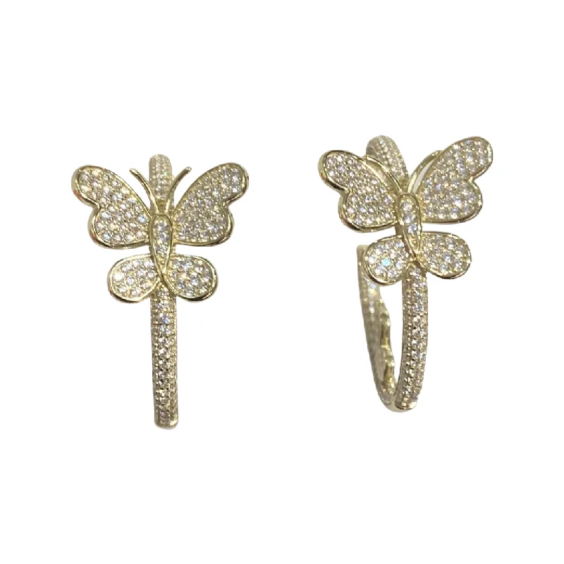 Best hoop earrings with butterfly motifs for a playful and whimsical appearance-Sweet Butterfly Hoop Earrings