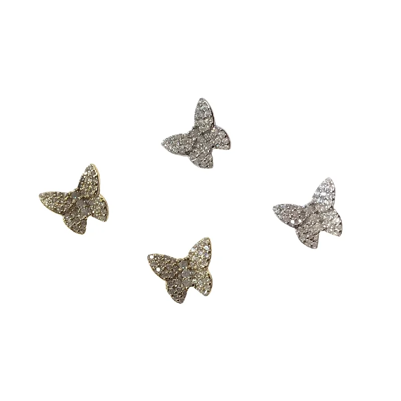 Best hoop earrings with geometric cuts for a sharp, modern appeal-Sweet Butterfly Pave 3D Earrings