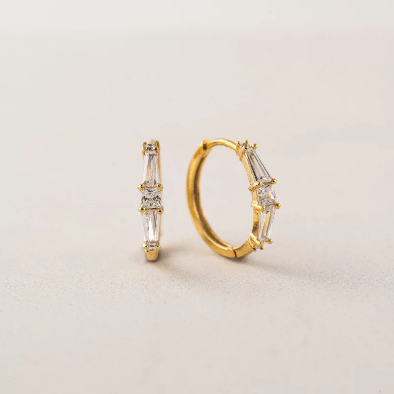 Hoop earrings with diamond-cut surfaces for added sparkle and shine-Tamara Hoop Earrings