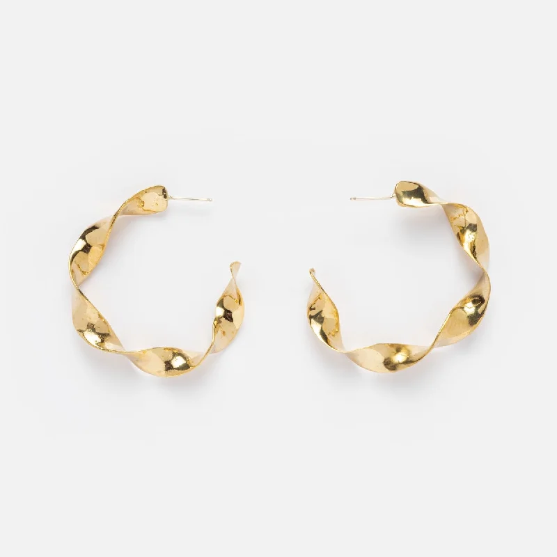 Hoop earrings with braided patterns for a detailed and textured finish-Thick Twisted Hoops