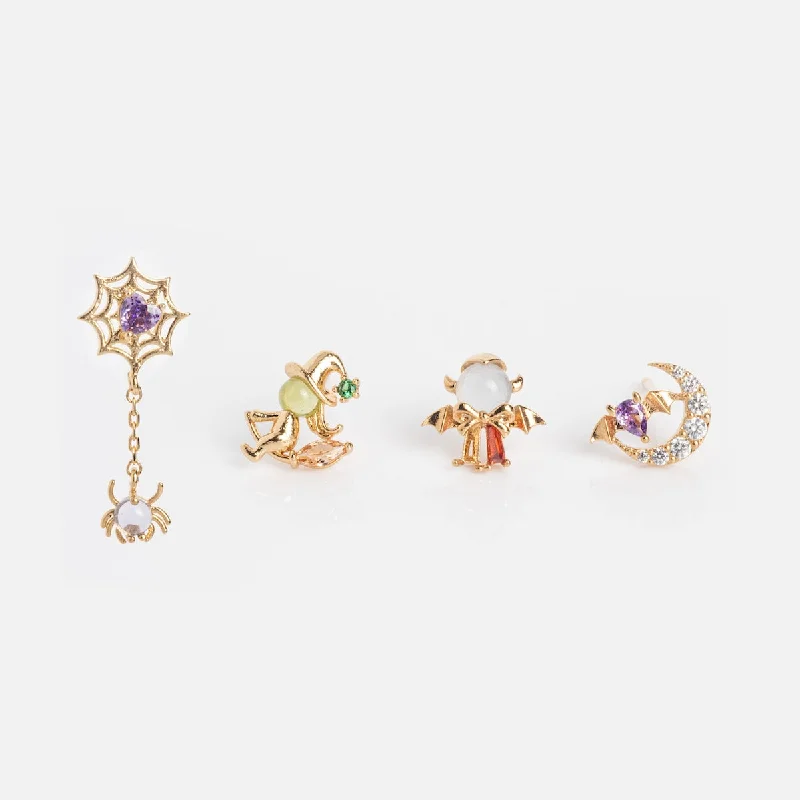 Best hoop earrings with enamel details for a colorful and modern look-Trick or Treat Stud Set